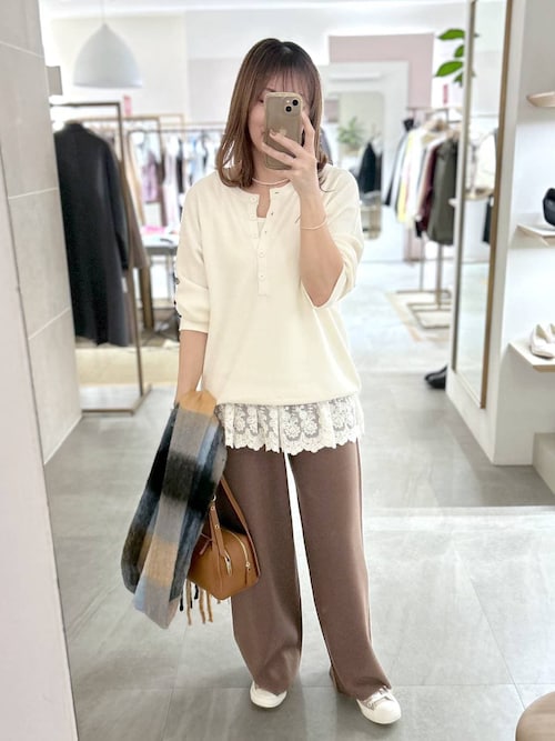 セール】もっちりモイストワイドパンツ/582763（その他パンツ）｜Elura