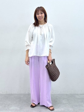 「Elura（エルーラ）のアイテム」を使った、atsukoさん（レディース・162cm）の春コーディネート