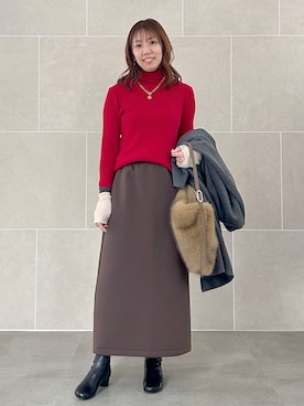 「アイテム（チェスターコート）」を使った、atsukoさん（レディース・162cm）の秋コーディネート