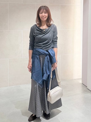 「Elura(エルーラ)のウォレットショルダーバッグ/1074417(ショルダーバッグ)」を使った、atsukoさん(レディース・162cm)の秋コーディネート