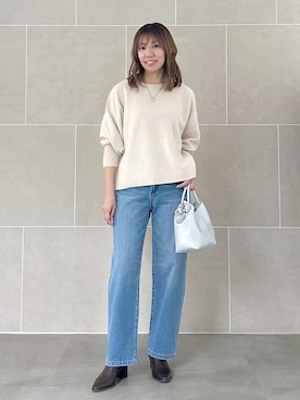 「アイテム（デニムパンツ）」を使った、atsukoさん（レディース・162cm・40代）の秋コーディネート