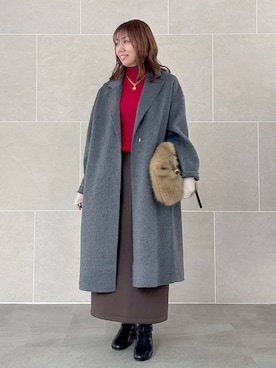 「アイテム（チェスターコート）」を使った、atsukoさん（レディース・162cm）の秋コーディネート