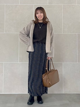 「アイテム（ボストンバッグ）」を使った、atsukoさん（レディース・162cm・40代）の秋コーディネート