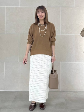「アイテム（ニット/セーター）」を使った、atsukoさん（レディース・162cm・40代）の秋コーディネート
