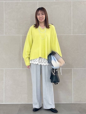 「アイテム（パンプス）」を使った、atsukoさん（レディース・162cm・40代）の冬コーディネート