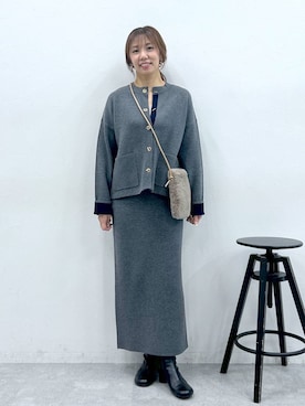 「アイテム（カーディガン/ボレロ）」を使った、atsukoさん（レディース・162cm・40代）の冬コーディネート