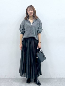 「アイテム（ハンドバッグ）」を使った、atsukoさん（レディース・162cm・40代）の冬コーディネート