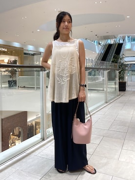 「刺繍」｜「アイテム（キャミソール）」を使った、kotoko0712さん（レディース・162cm）の夏コーディネート