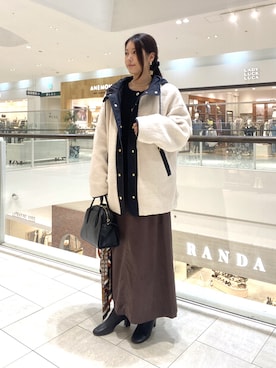 「RIVE DROITE（リヴドロワ）の【安定感◎】ラウンドトゥショートブーツ（ブーツ）」を使った、kotoko0712さん（レディース・162cm）の秋コーディネート