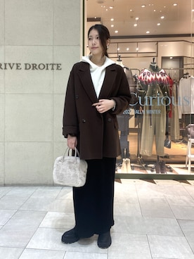 「アイテム（その他アウター、ブラウン系）」を使った、kotoko0712さん（レディース・162cm）の冬コーディネート