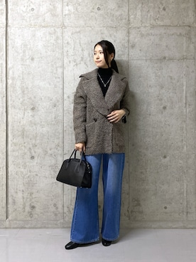 「RIVE DROITE（リヴドロワ）の【安定感◎】ラウンドトゥショートブーツ（ブーツ）」を使った、kotoko0712さん（レディース・162cm）の秋コーディネート