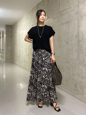 「マキシスカート」｜「アイテム（アクセサリー）」を使った、kotoko0712さん（レディース・162cm）の夏コーディネート