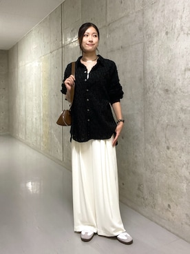 「ホワイトパンツ」｜「アイテム（スラックス）」を使った、kotoko0712さん（レディース・162cm）の夏コーディネート