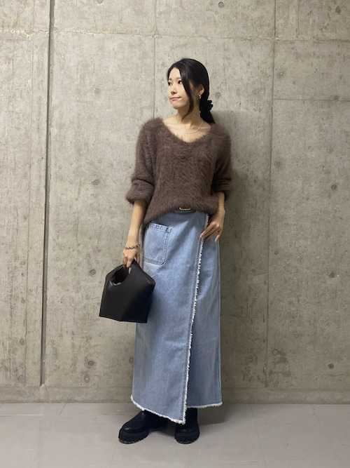 リバイバル/前後2WAY】メランジフェザー2WAYニット（ニット/セーター