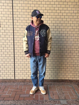 「The DUFFER of ST.GEORGE（ザダファーオブセントジョージ）のアイテム」を使った、AAKKIIさん（メンズ・172cm）の冬コーディネート