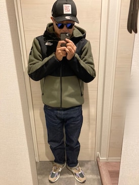 「ザノースフェイス」｜「アイテム（ブルゾン）」を使った、A A K K I Iさん（メンズ・172cm）の冬コーディネート