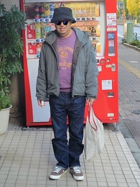 「アイテム（スウェット）」を使った、A A K K I Iさん（メンズ・172cm）の冬コーディネート