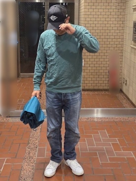 「Levi's（リーバイス）のLevi's/リーバイス 505(TM) レギュラーフィットジーンズ（デニムパンツ、ブルー系）」を使った、aallii＊さん（メンズ・162cm）の秋コーディネート