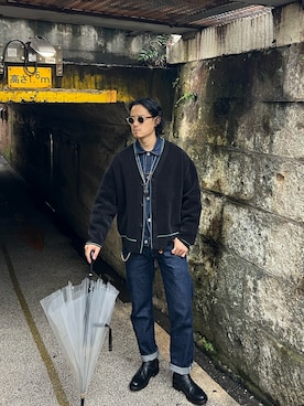 「アイテム（カーディガン/ボレロ）」を使った、sgrさん（メンズ・165cm）の秋コーディネート