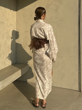 「Ambre Neige（アンブルネージュ）の2way浴衣セット／【WEB/EC限定商品】（浴衣）」を使った、yuuさん（レディース・168cm・20代）の夏コーディネート