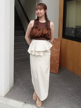 「アイテム（ネックレス）」を使った、yuuさん（レディース・168cm）の夏コーディネート