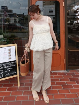 「アイテム（スラックス）」を使った、yuuさん（レディース・168cm・20代）の夏コーディネート
