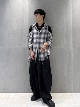 「HARE（ハレ）の【MADE IN JAPAN】BANBOOブレス(HARE)（ブレスレット、ブラック系）」を使った、柊平さん（メンズ・174cm）の夏コーディネート
