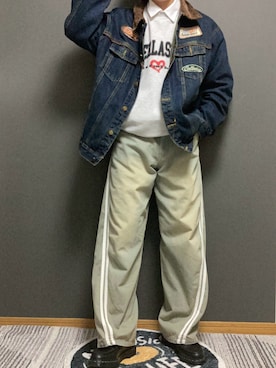 「アイテム（デニムジャケット）」を使った、TAKUMAさん（メンズ・172cm）の秋コーディネート