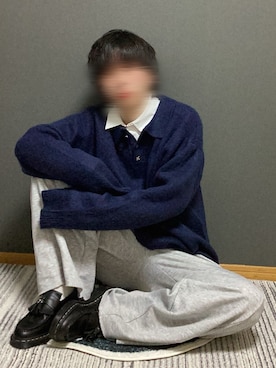 「アイテム（スウェットパンツ）」を使った、TAKUMAさん（メンズ・172cm）の秋コーディネート