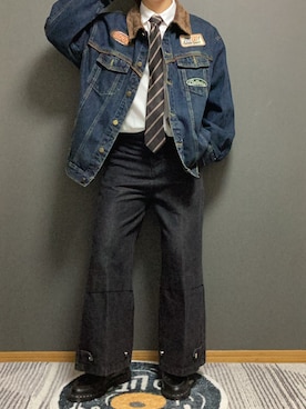 「ADRER（アドラー）のアイテム（その他パンツ）」を使った、TAKUMAさん（メンズ・172cm）の秋コーディネート