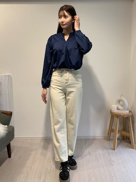 「オフィスカジュアル」｜「アイテム（スニーカー、ブラック系）」を使った、Sillyさん（レディース・158cm）の春コーディネート