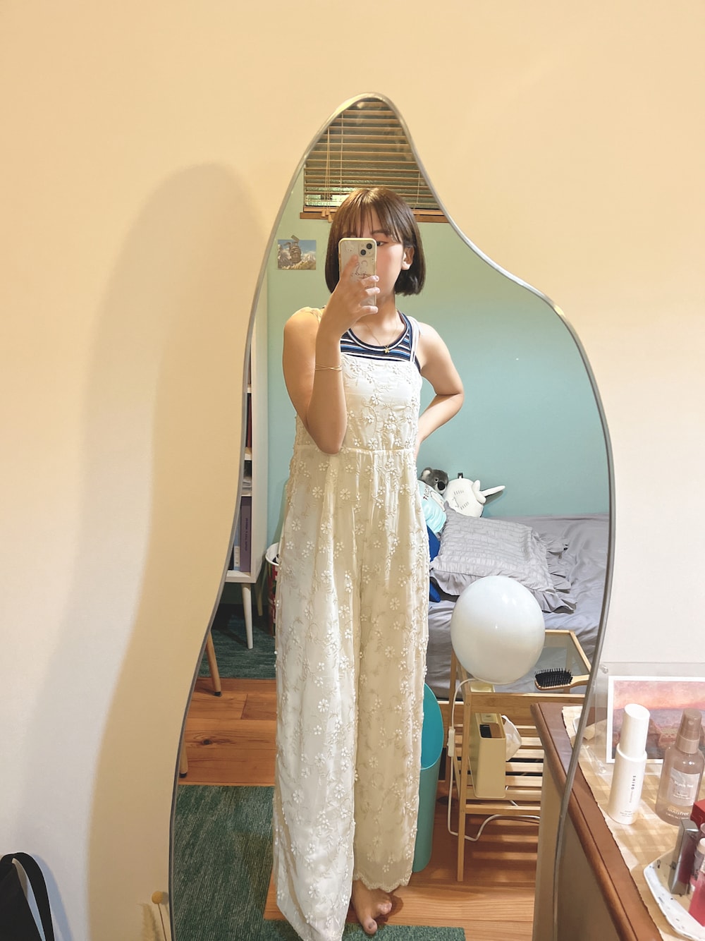 【2サイズ展開】シャイニーフラワーサロペット 2サイズ展開】シャイニーフラワーサロペット | mystic