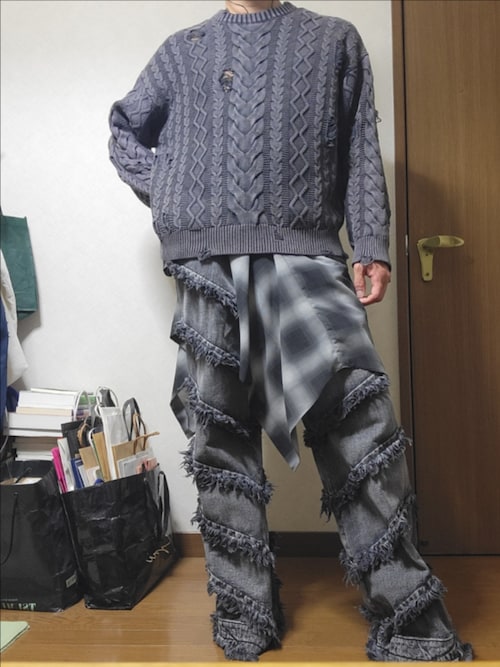 CLEL】Hard Fringe Denim Pants/ハードフリンジデニムパンツ