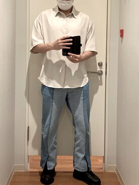 「NEW BALANCE（ニューバランス）のNew Balance ニューバランス MX608SK5(4E) BLACK(K5)（スニーカー、ブラック系）」を使った、木下さん（メンズ・177cm）の春コーディネート
