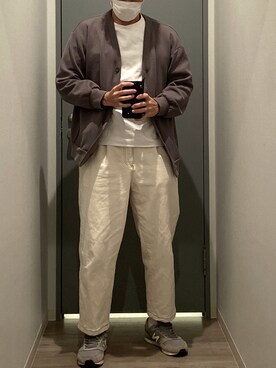 「PLUS ONE（プラスワン）のアイテム」を使った、木下さん（メンズ・177cm）の秋コーディネート