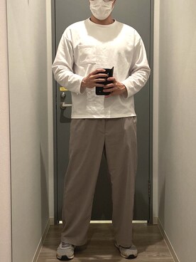 「PLUS ONE（プラスワン）のアイテム」を使った、木下さん（メンズ・177cm）の春コーディネート