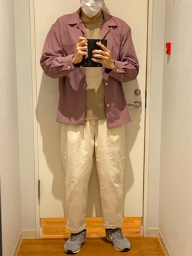 「PLUS ONE（プラスワン）のアイテム」を使った、木下さん（メンズ・177cm）の秋コーディネート