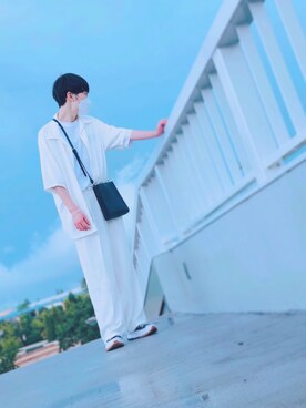「CONVERSE（コンバース）のアイテム（スニーカー、ブラック系）」を使った、shuheiさん（メンズ・172cm）の夏コーディネート
