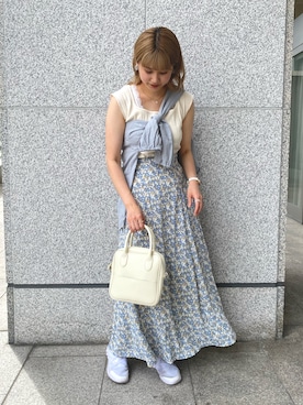 「たすき掛け」｜「アイテム（スリッポン）」を使った、ミスズさん（レディース・161cm）の夏コーディネート