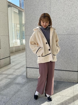 「Crisp（クリスプ）のアイテム（ブルゾン）」を使った、ミスズさん（レディース・161cm）の秋コーディネート
