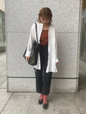 「Crisp（クリスプ）のベーシックデニムパンツ（デニムパンツ）」を使った、ミスズさん（レディース・161cm）の夏コーディネート