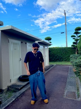 「Carhartt（カーハート）のアイテム（Tシャツ/カットソー）」を使った、くずりゅうさん（メンズ・178cm）の夏コーディネート