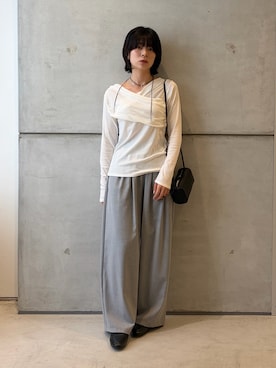 「URBAN RESEARCH ROSSO（アーバンリサーチロッソ）のARTESANOS　ショルダー2WAYバッグ（ハンドバッグ、ブラウン系）」を使った、永山新菜  ninさん（レディース・155cm）の秋コーディネート