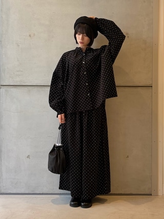 「SMELLY(スメリー)のシンプルバスクベレー(ハンチング/ベレー帽)」を使った、永山新菜 ninさん(レディース・155cm)の秋コーディネート
