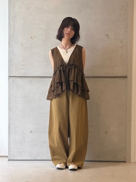 「KBF（ケイビーエフ）のアイテム」を使った、永山新菜  ninさん（レディース・155cm）の夏コーディネート