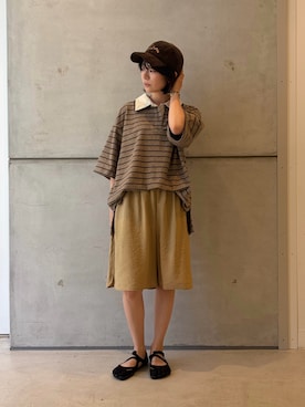 「KBF（ケイビーエフ）のアイテム（パンツ）」を使った、永山新菜  ninさん（レディース・155cm）の夏コーディネート