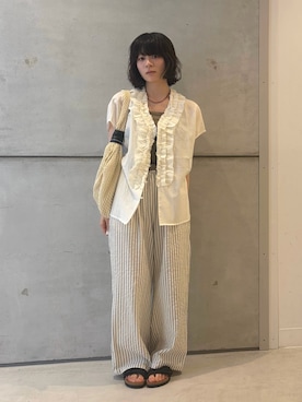 「SMELLY（スメリー）のアイテム」を使った、永山新菜  ninさん（レディース・155cm）の夏コーディネート