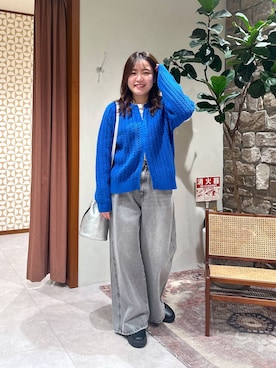 「人気アイテムをチェック！」｜「アイテム（カーディガン/ボレロ）」を使った、カレンさん（レディース・160cm）の冬コーディネート