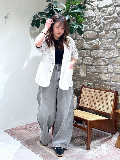 セール】[2段階サイズ調整可能]アジャストワイドデニム（デニム