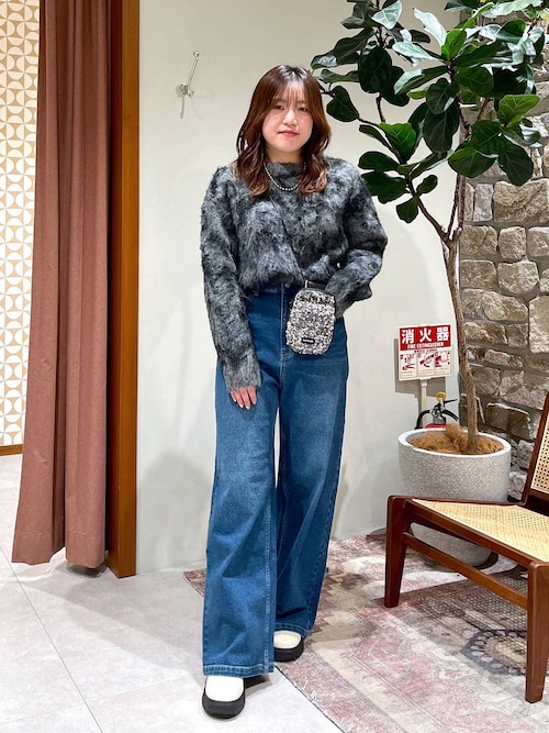 セール】ジャガードロングヘアーニットプルオーバー（ニット